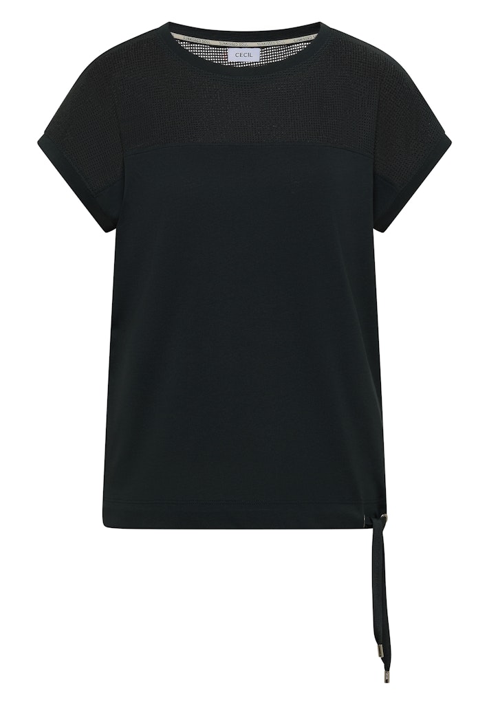 T-Shirt mit Boatneck und Mesh-Einsatz