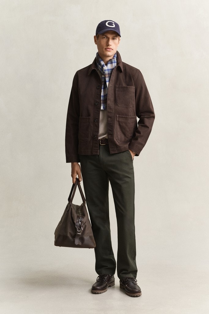 Hemdjacke aus gebürstetem Twill