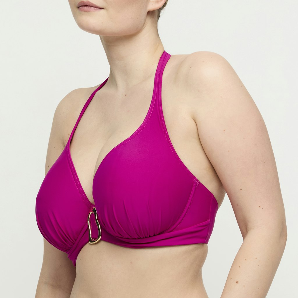 UVITA Deep Magenta Unterlegtes Bikini-Top tief.
