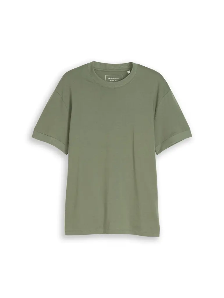 Relaxed Fit T-Shirt mit Rippbündchen