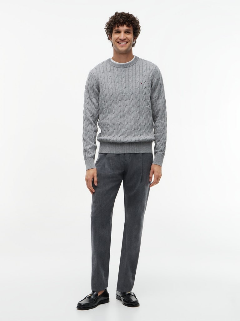 CLASSIC COTTON CABLE CREW NECK