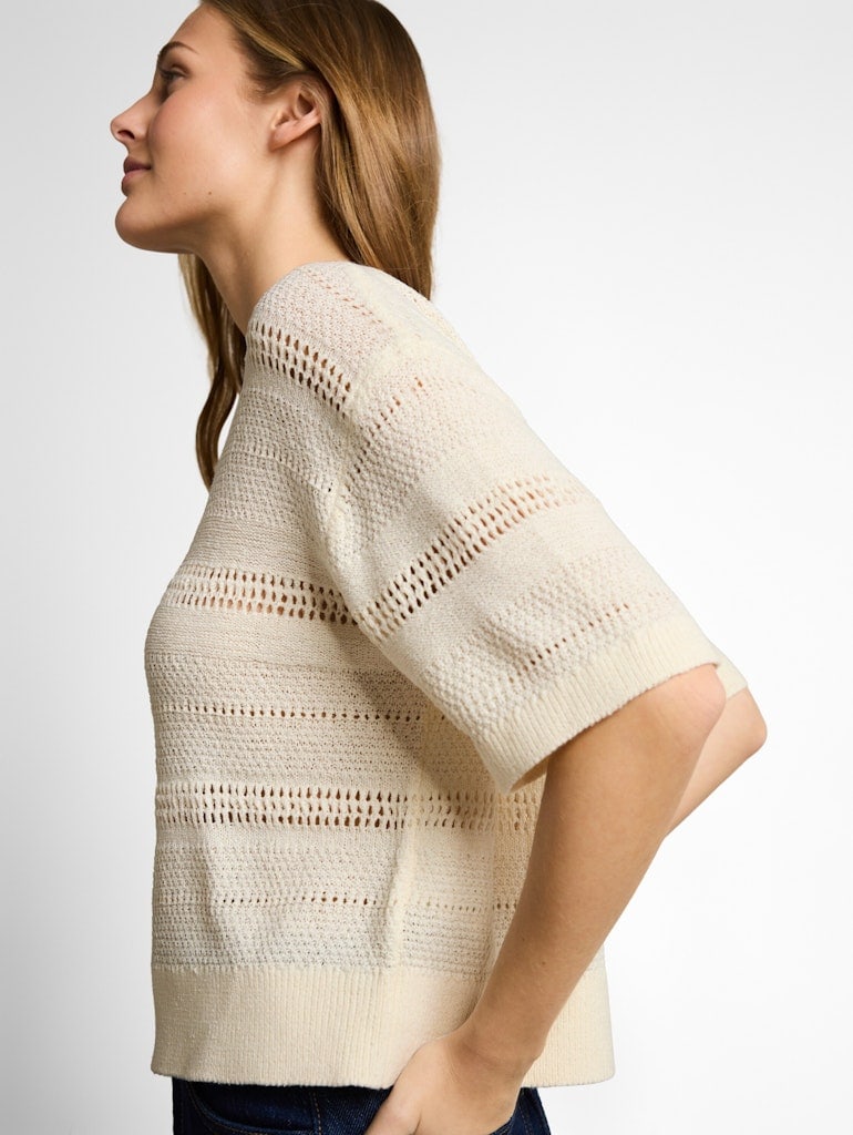 Relaxed Fit Strickpullover mit Lochmuster