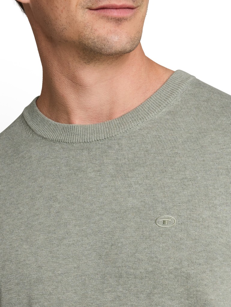 Basic Strickpullover aus Baumwolle