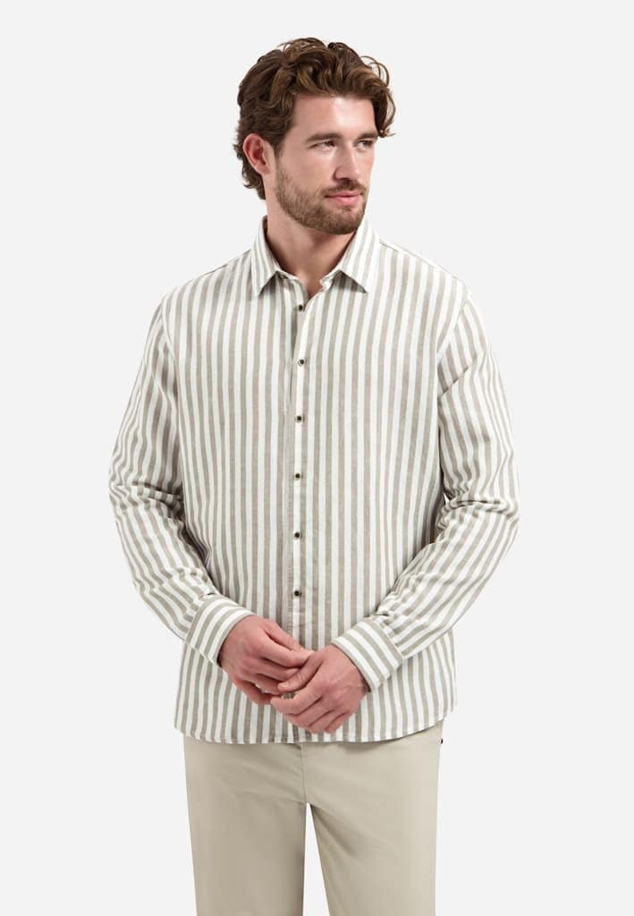 Shirt Vertical Big Stripe With Linen