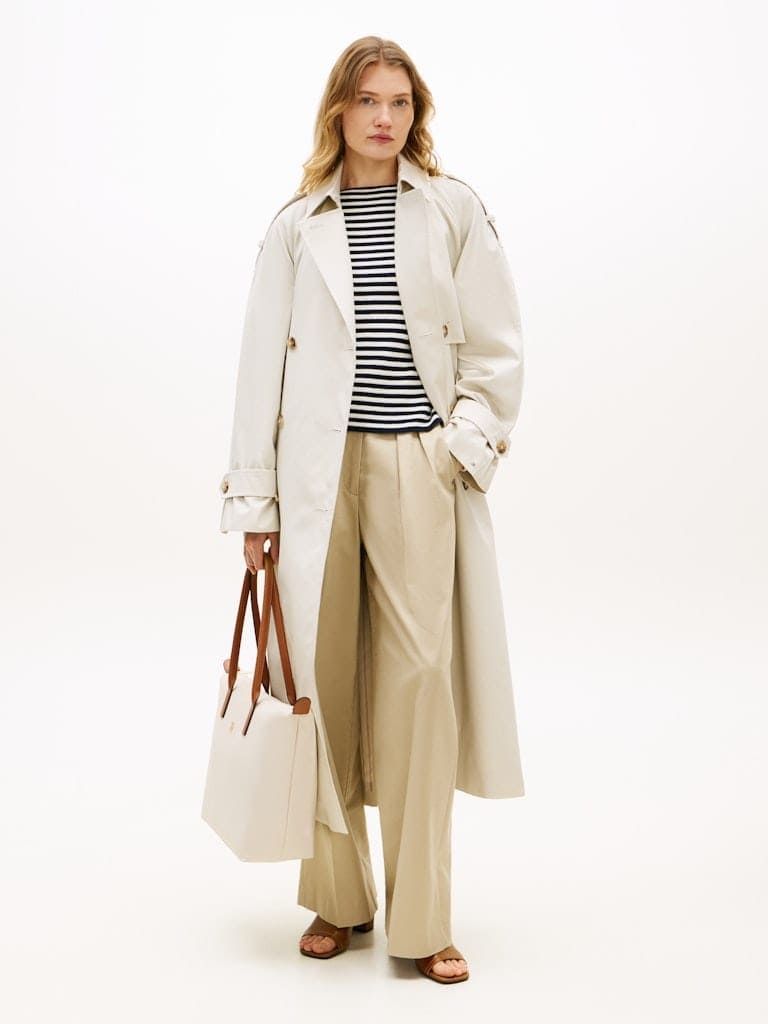 TH Monogram Contrast Handle Tote Bag