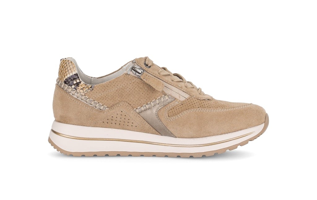 Sneaker low Materialmix Leder beige