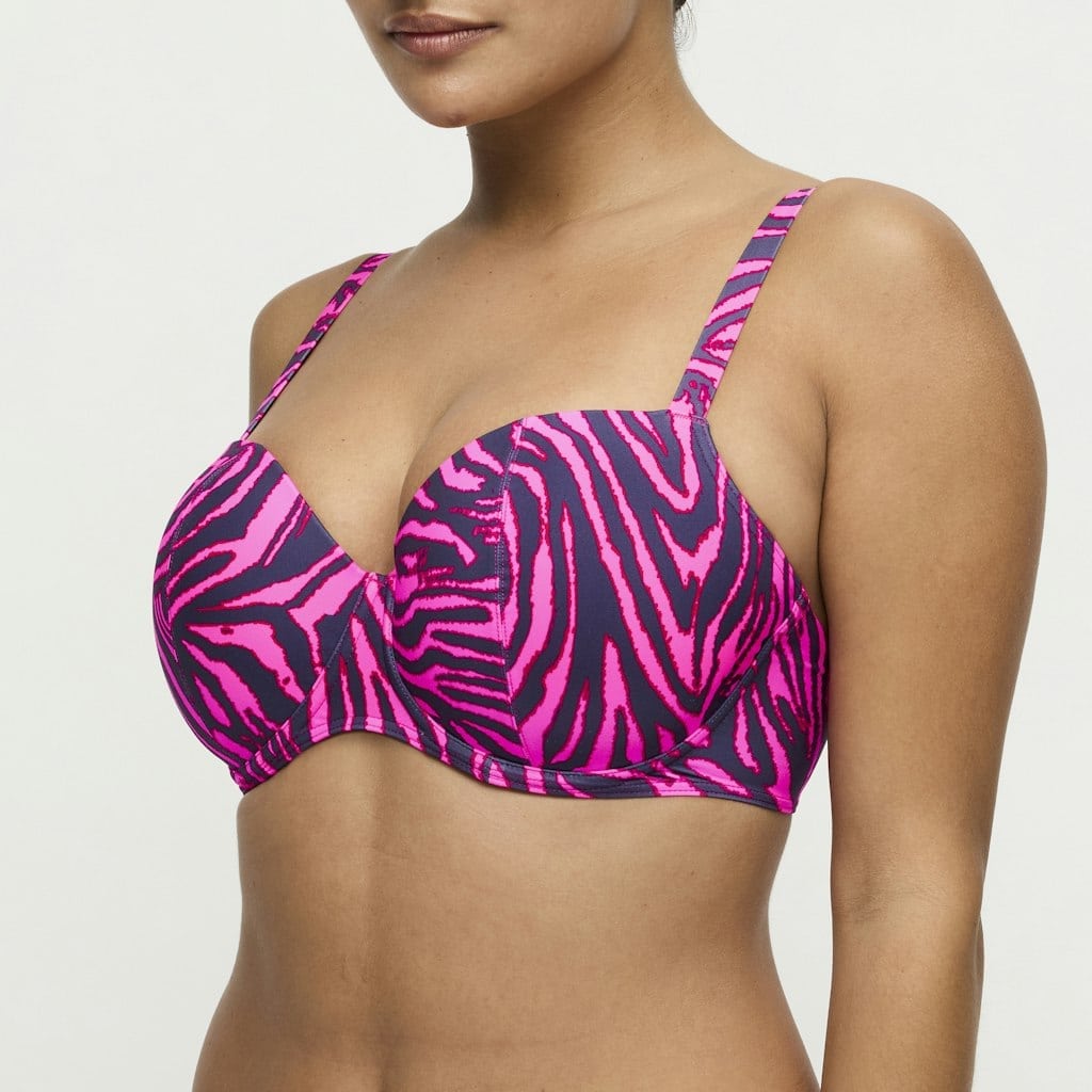 MALABO hot pink zebra Unterlegter Bikini Balconette