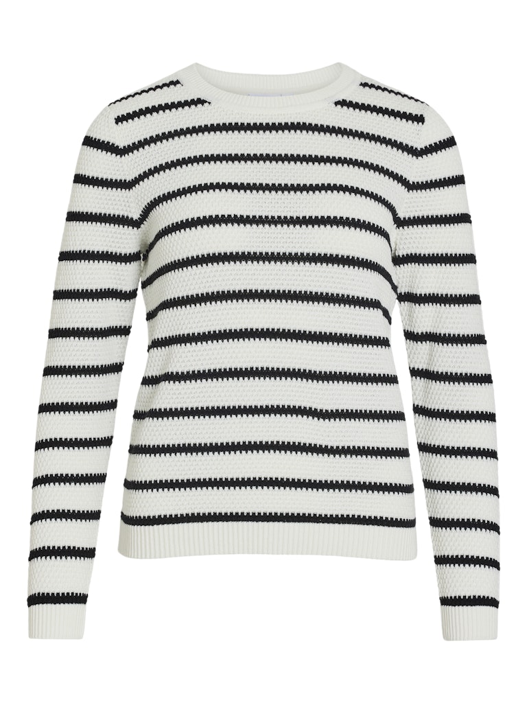 VIDALO O-NECK L/S STRIPE KNIT TOP- NOOS