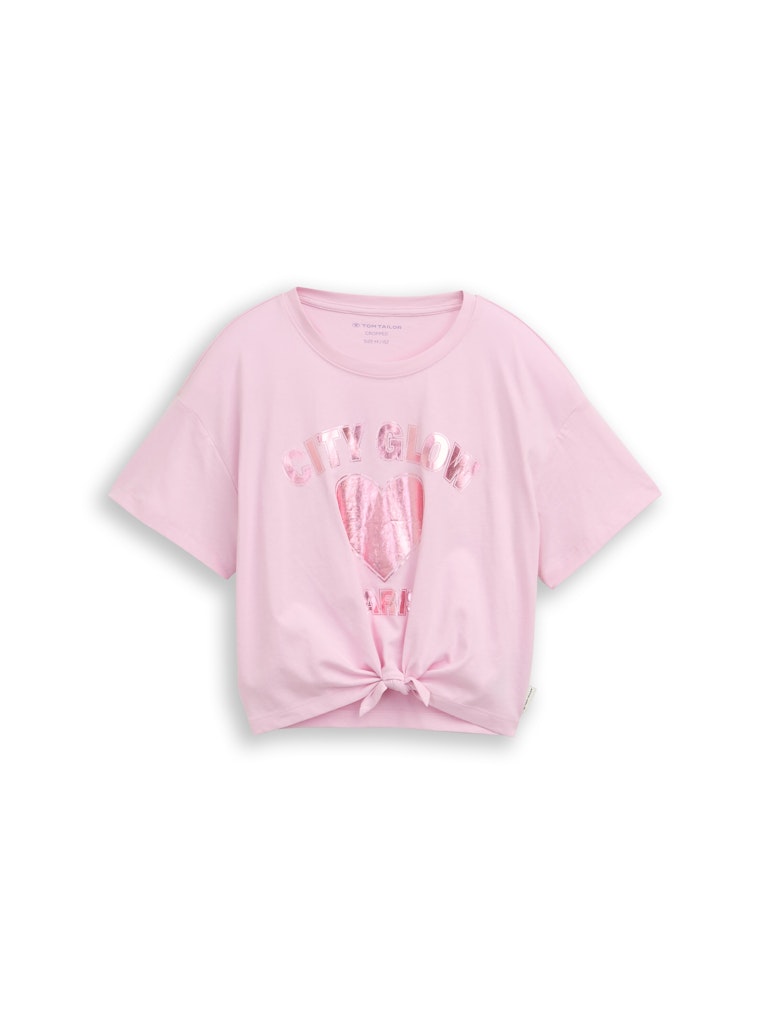 Cropped T-Shirt mit Koten-Detail