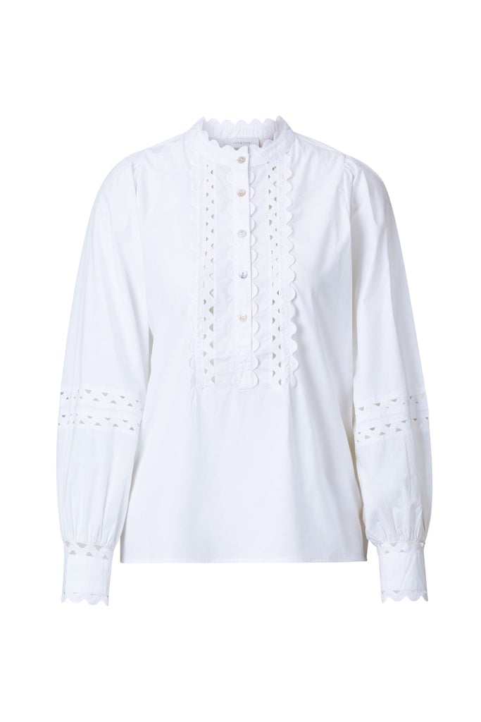 Cotton blouse with ruffles