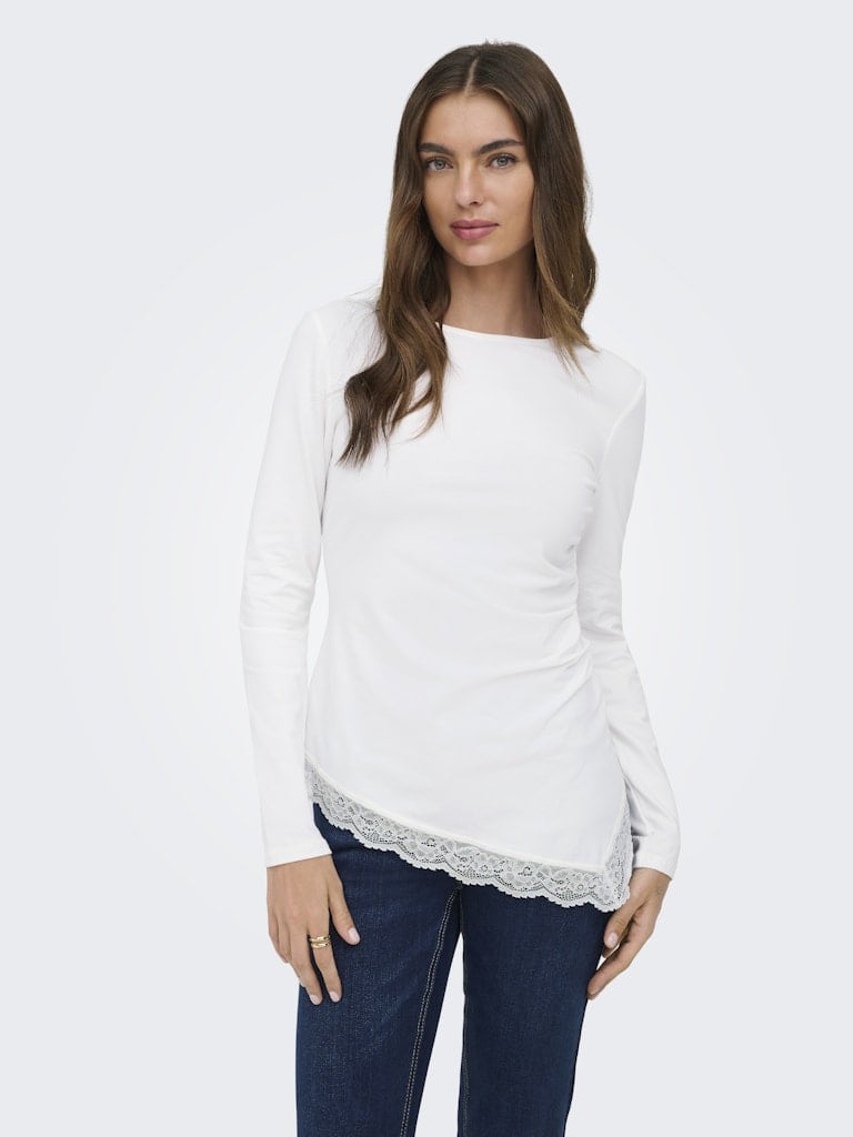 ONLLIVE LOVE L/S RUCHING TOP CS JRS