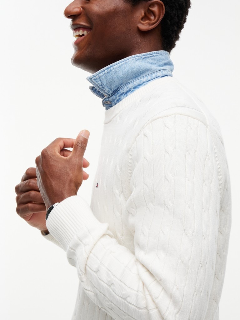 CLASSIC COTTON CABLE CREW NECK
