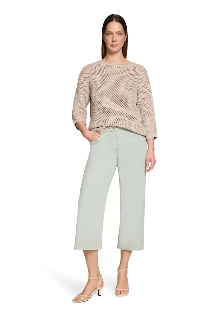 Lochstrick-Pullover