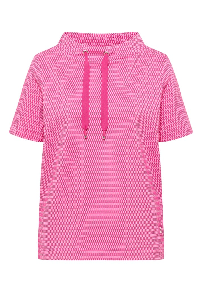 Shirt mit Funnel Neck im Two-Tone-Look