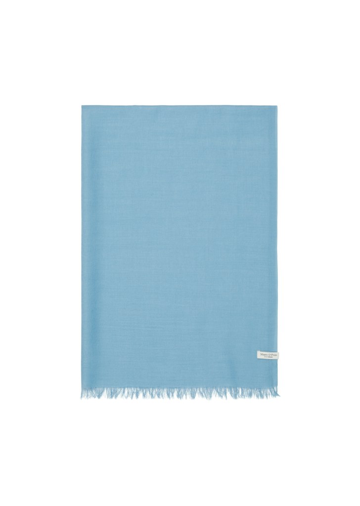 Scarf, woven, wool-modal blend, short combed fringes