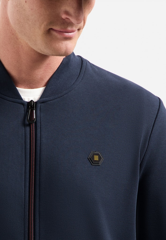 Sweater Full Zipper Pique Bomber