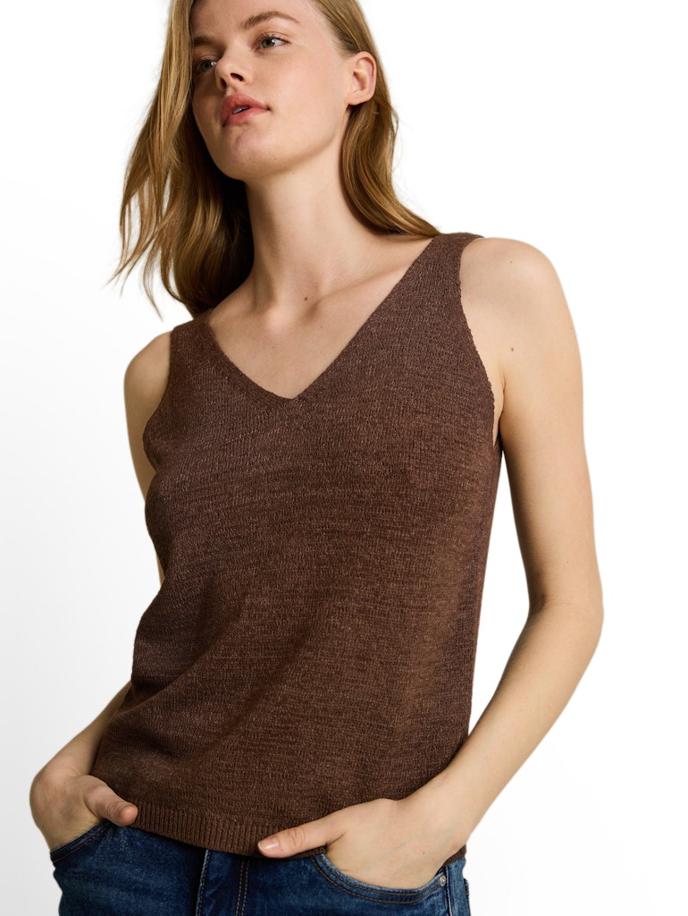 Relaxed Fit Stricktop mit V-Ausschnitt