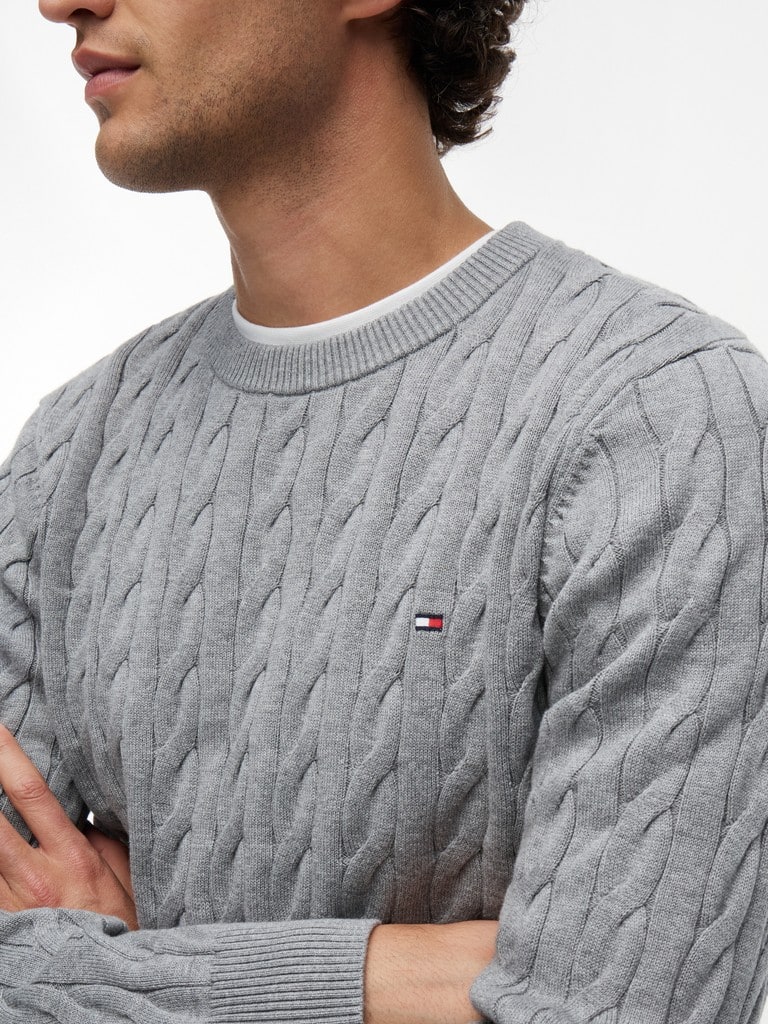 CLASSIC COTTON CABLE CREW NECK