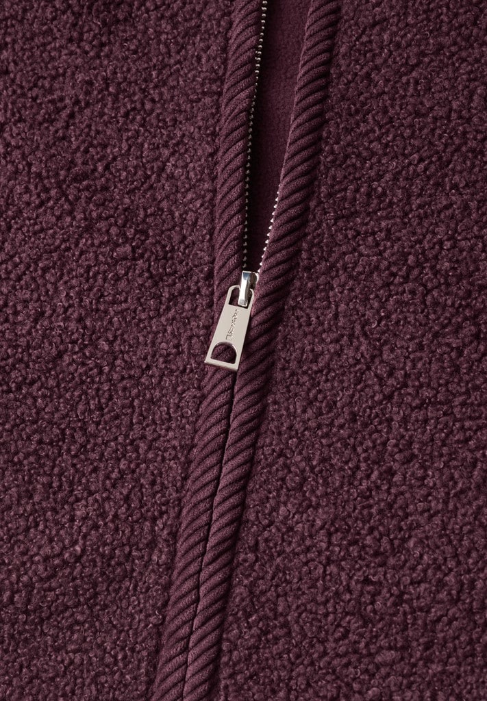Teddy-Weste mit Zipper und Corddetails