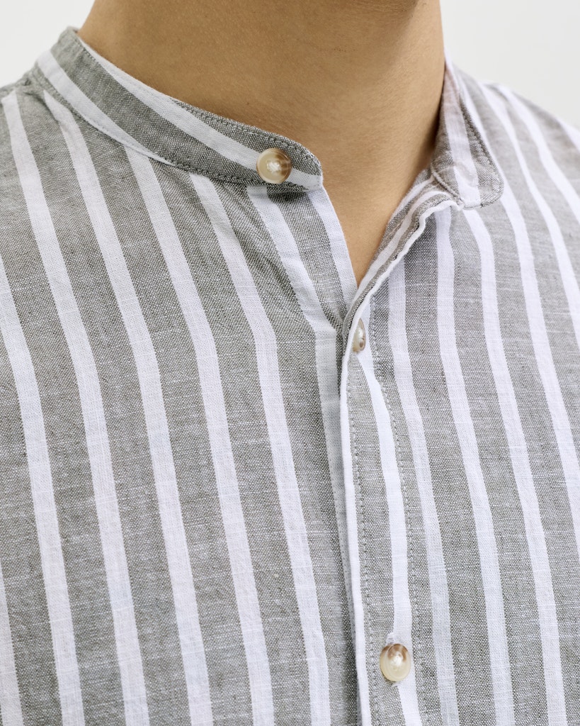 JJESUMMER LINEN BLEND BAND SHIRT L/S SN