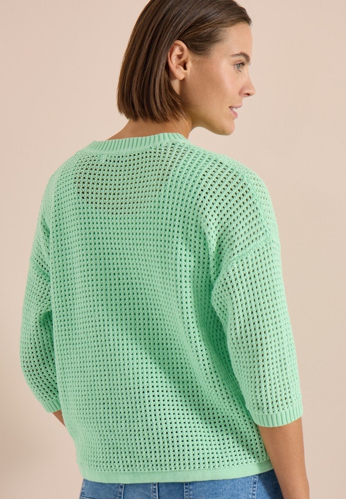 Kurzarm Pullover im Crochet-Look