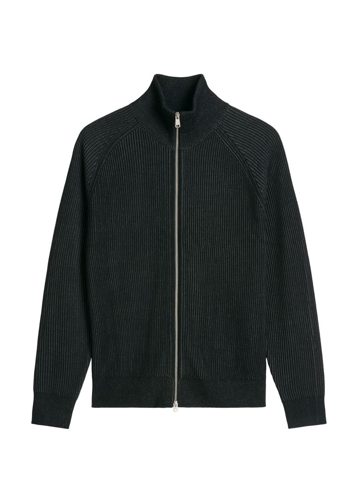 Stehkragen-Strickjacke regular
