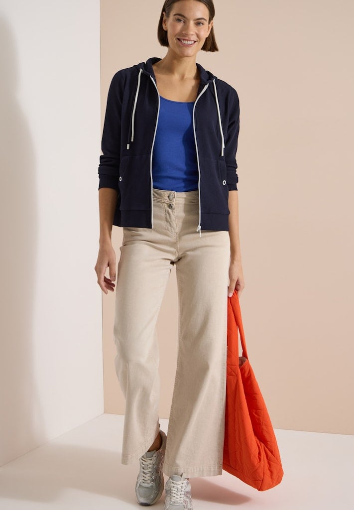 Langarm Jacke mit Kapuze und Struktur