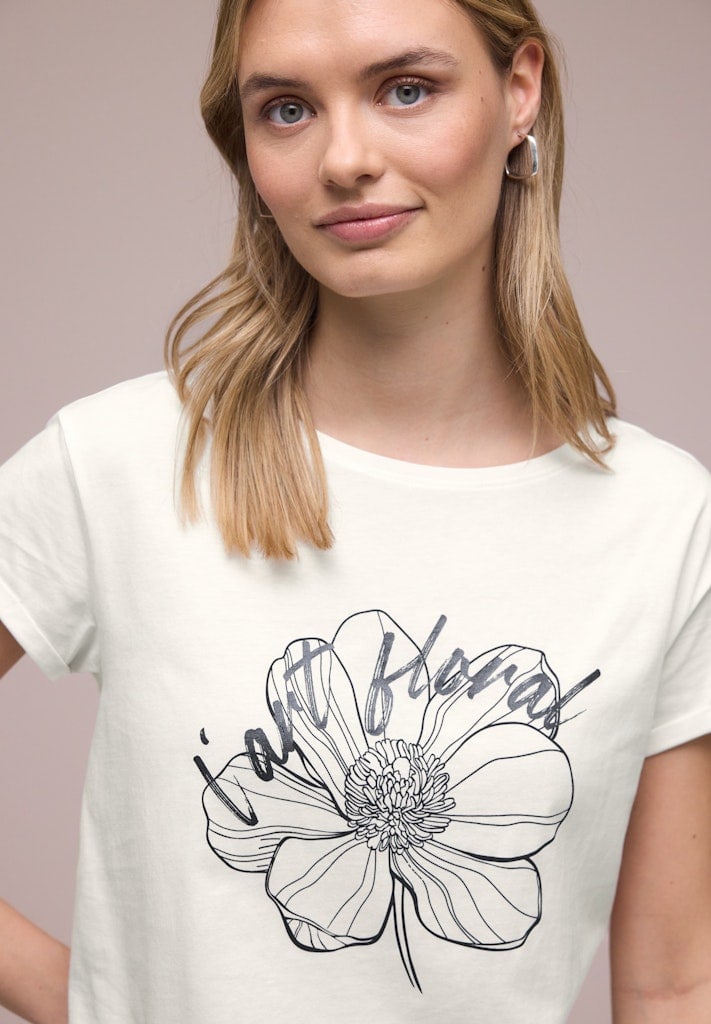 Kurzarm Shirt mit floralem Artwork
