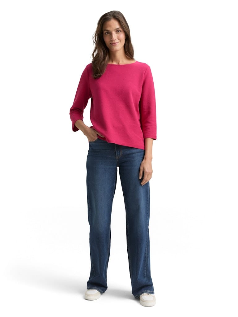 Langarmshirt mit Ottoman-Struktur