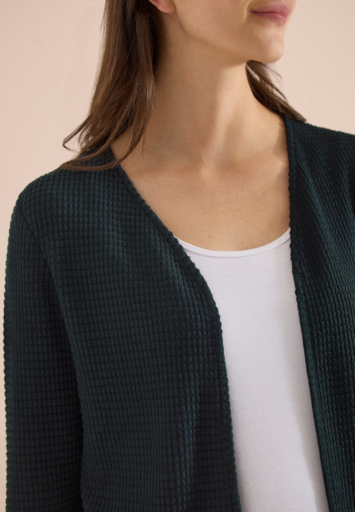 Offene 3/4-Arm Jacke im Ajour-Look