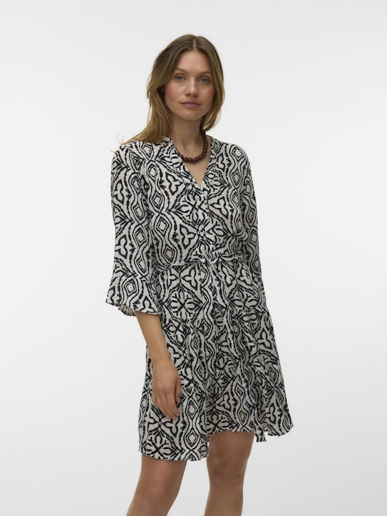 VMMENNY LS V-NECK SHORT DRESS WVN BOO