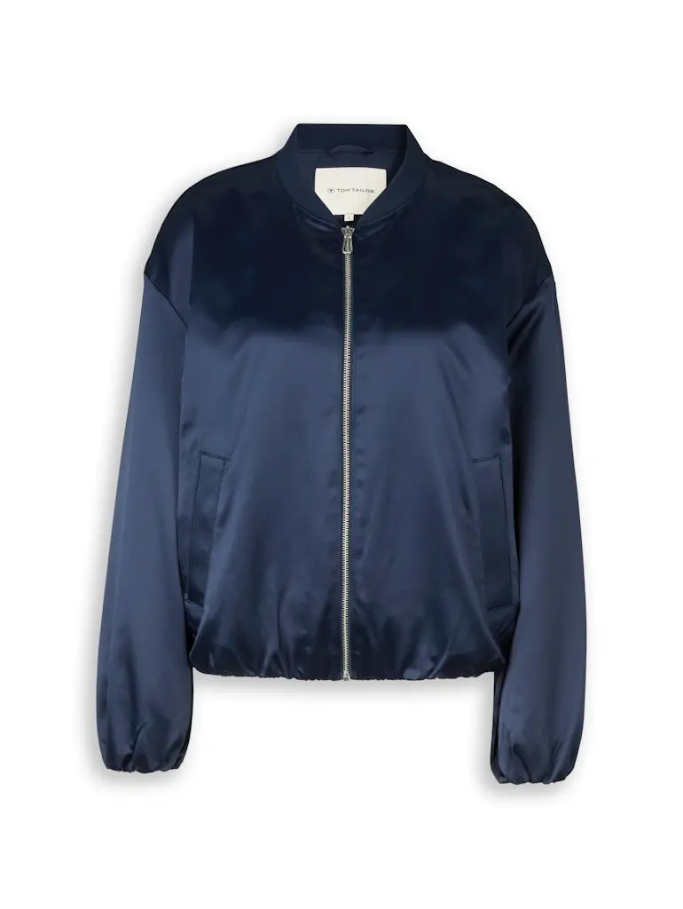 Satin Blouson Jacke mit Bomberkragen