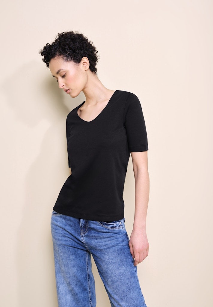 Basic T-Shirt mit blickdichter Front