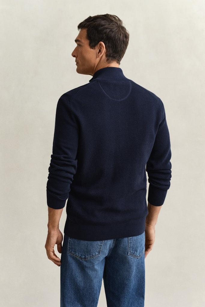 Strickjacke aus strukturierter Baumwolle mit Reißverschluss