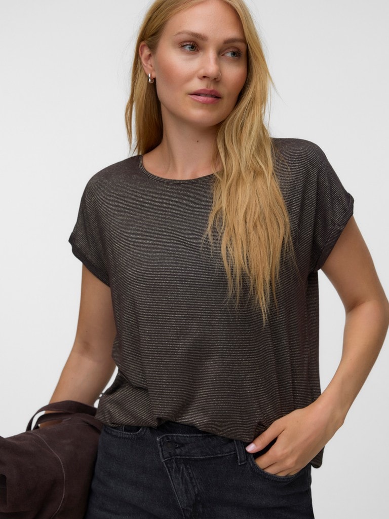 VMLAVA GLITTER SS TOP STRIPE LX JRS NOOS