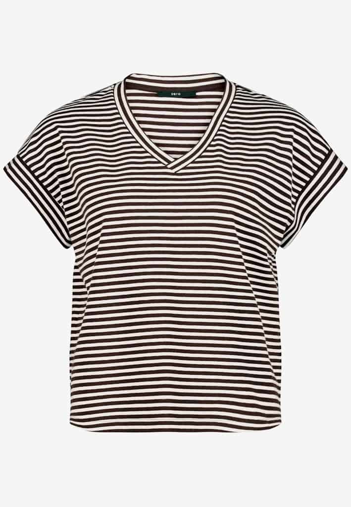 Shirt gestreift mit V-Ausschnitt