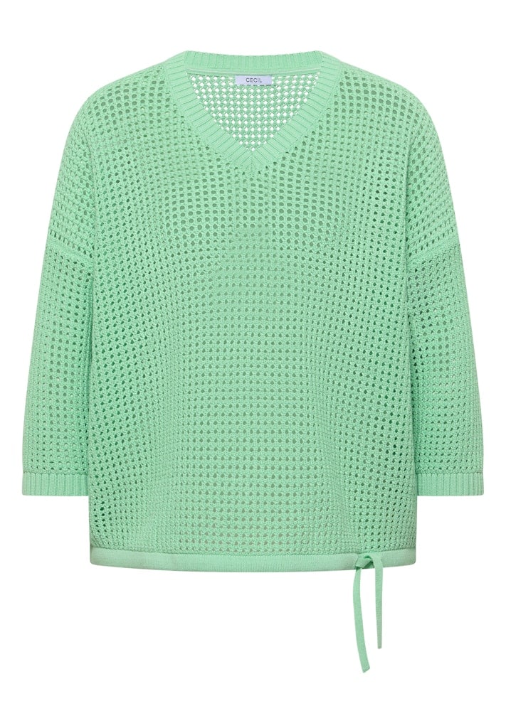 Kurzarm Pullover im Crochet-Look