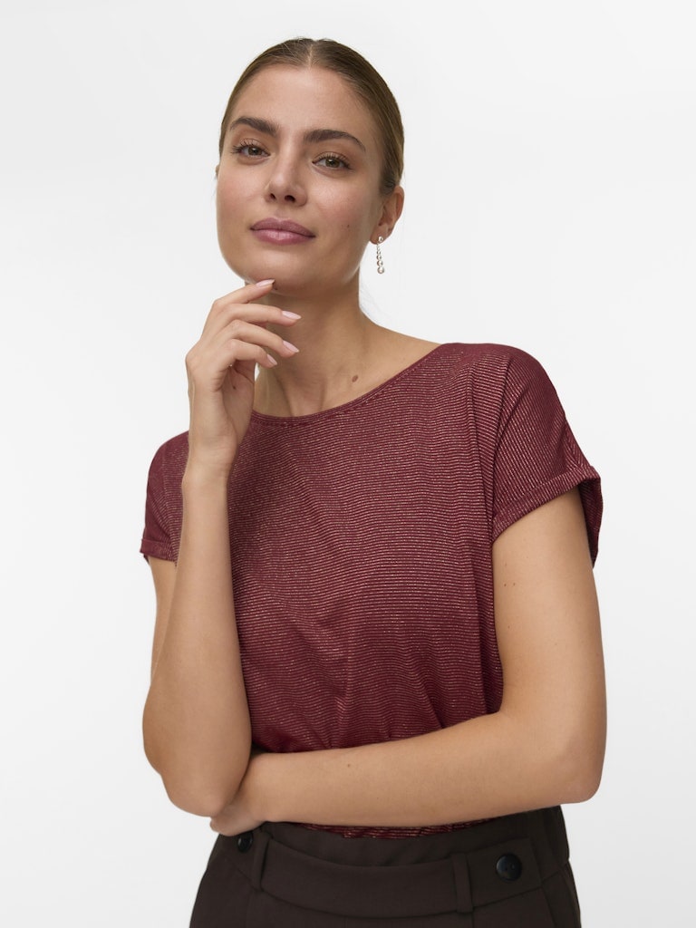 VMLAVA GLITTER SS TOP STRIPE LX JRS NOOS