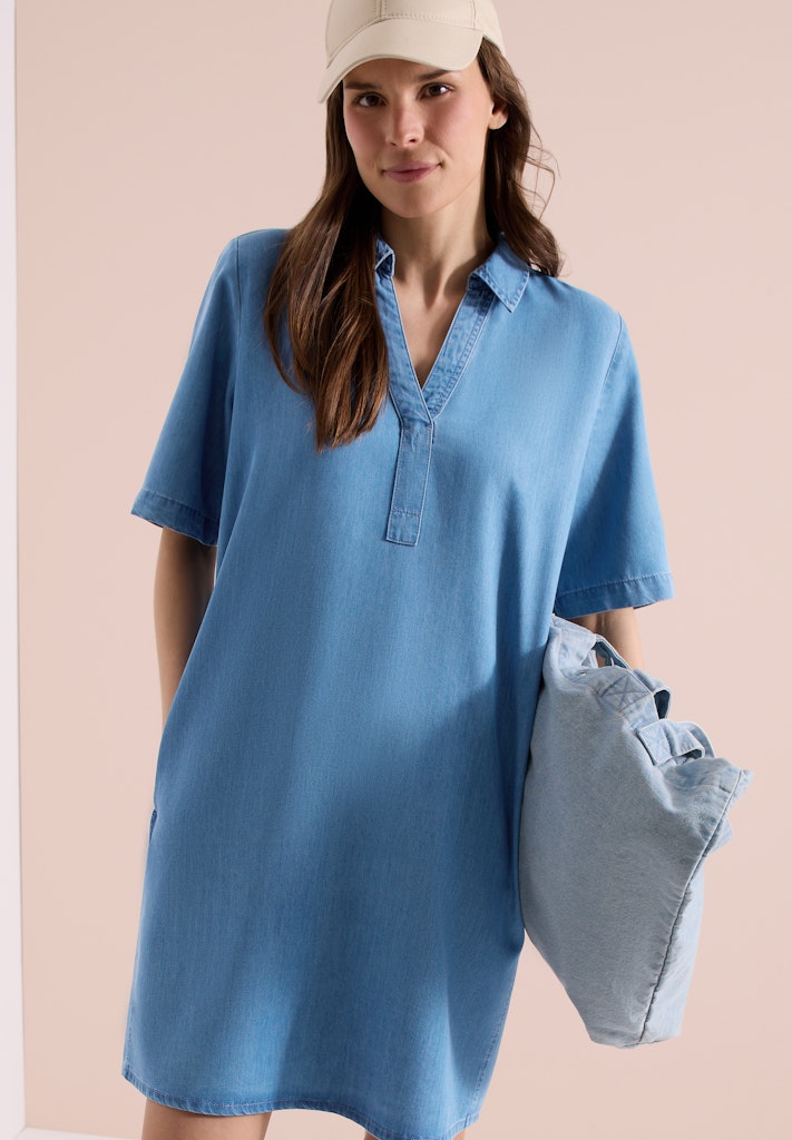 Knielanges Kleid im Denim-Look