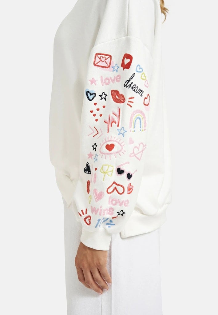 Oversize Sweatshirt Sleeve Embroidery