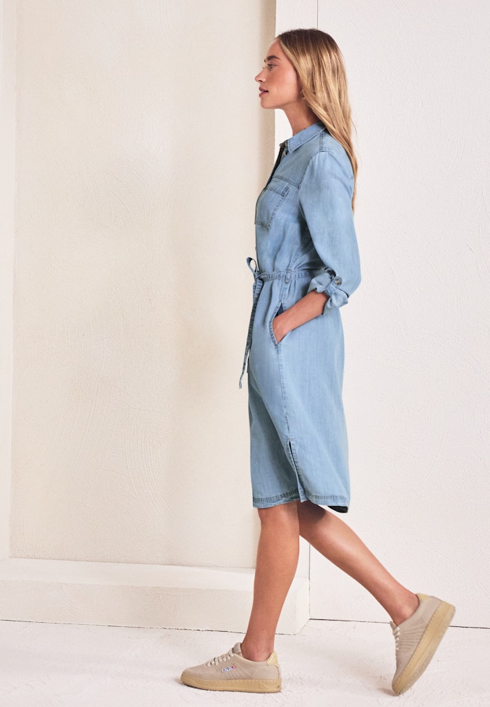 Knielanges Kleid im Washed-Look