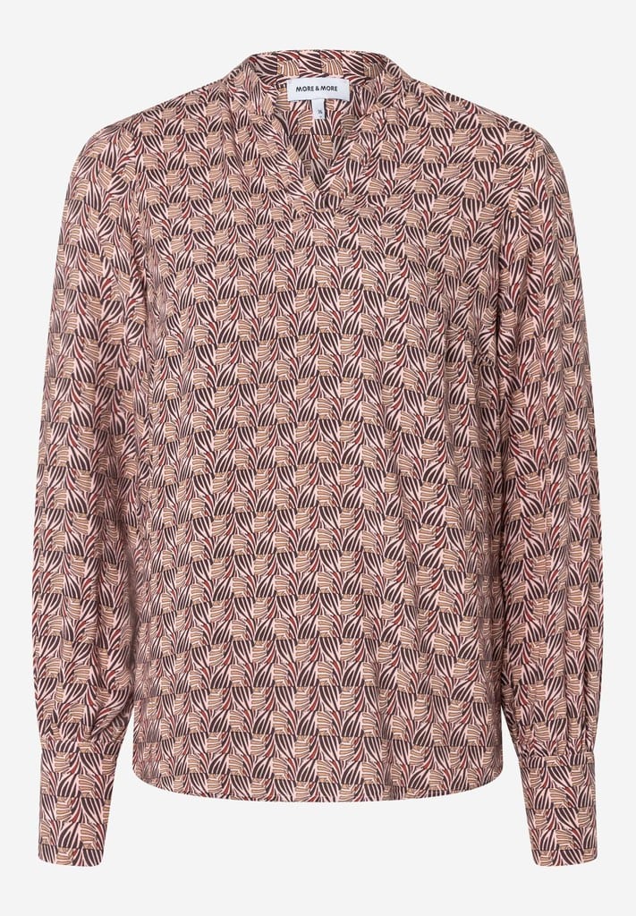 Viskosebluse mit Minimal-Print