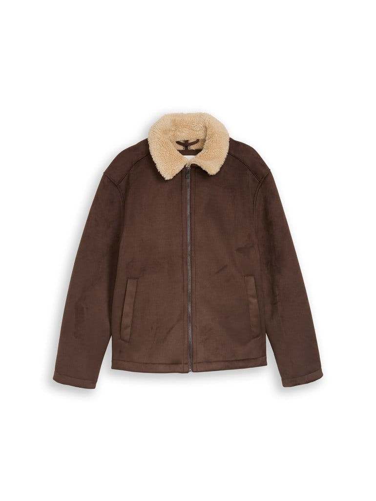 Relaxed Fit Jacke in Wildleder-Optik