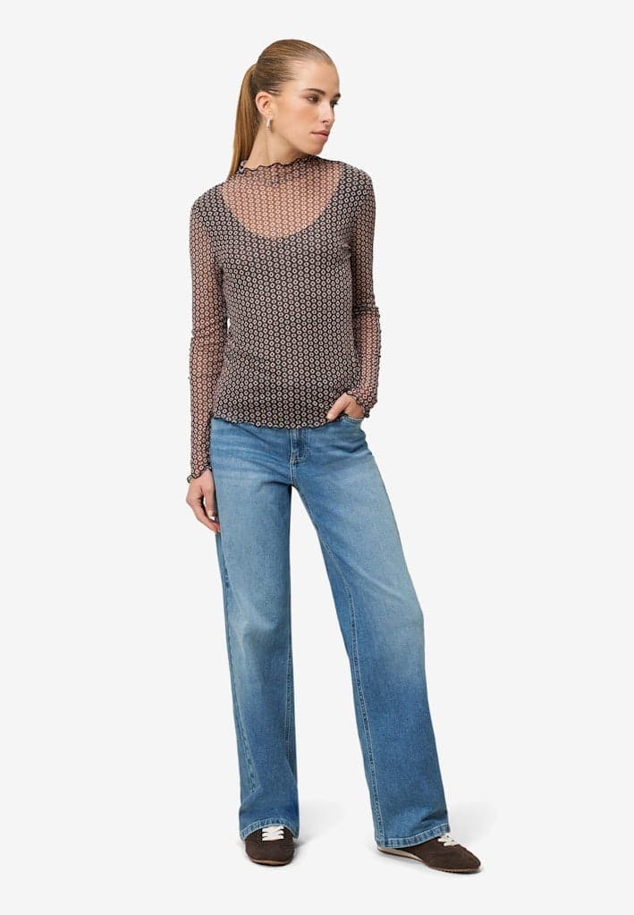 Mesh-Shirt mit grafischem Print