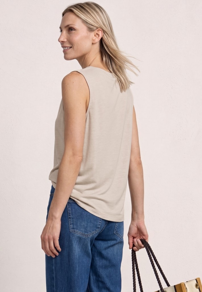 Silk-Look Top mit Wasserfall-Ausschnitt