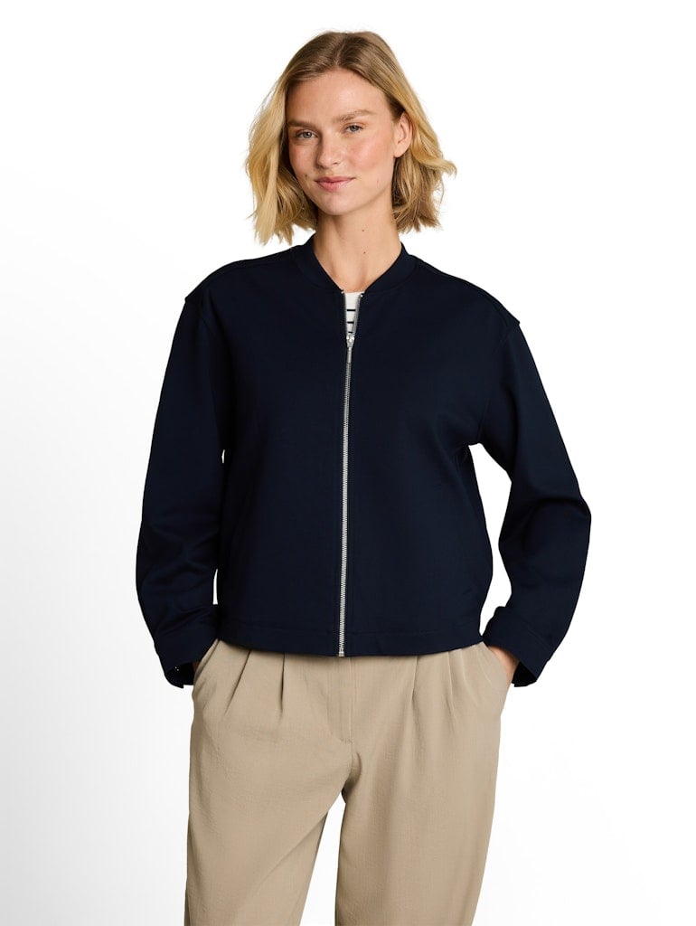 Loose Fit Jacke mit Bomberkragen