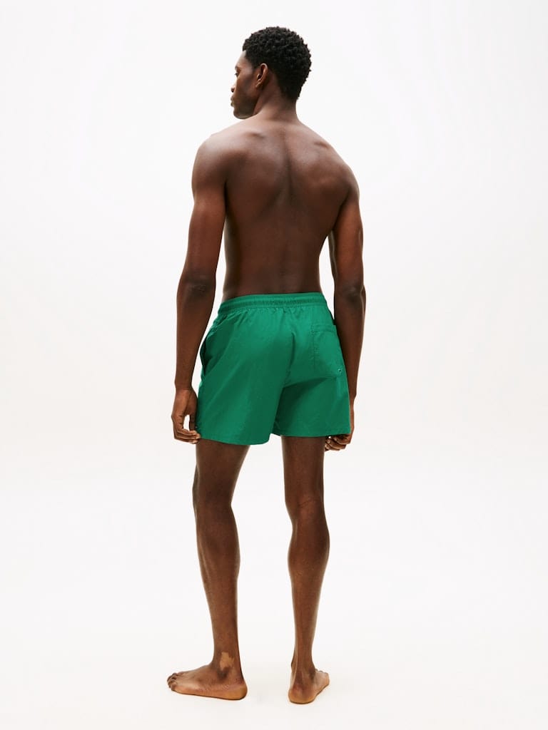 Flag Embroidery Mid Length Swim Shorts
