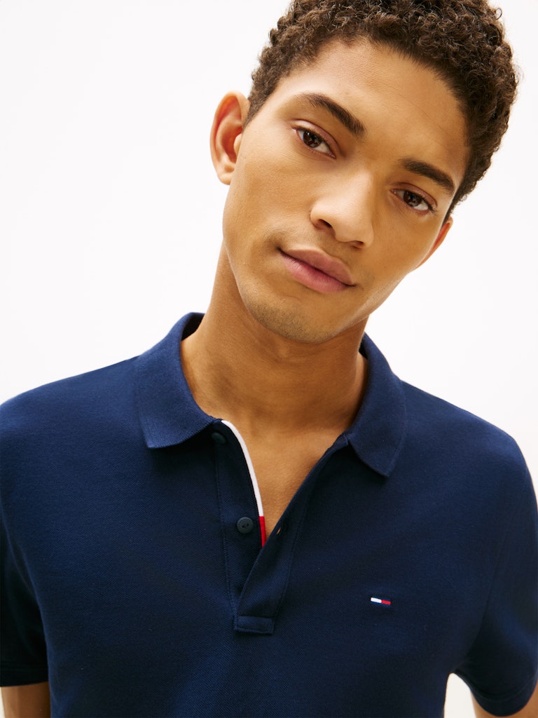 Tommy Flag Slim Fit Pique Polo Shirt