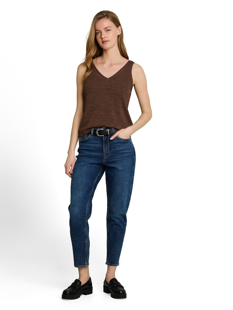 Relaxed Fit Stricktop mit V-Ausschnitt