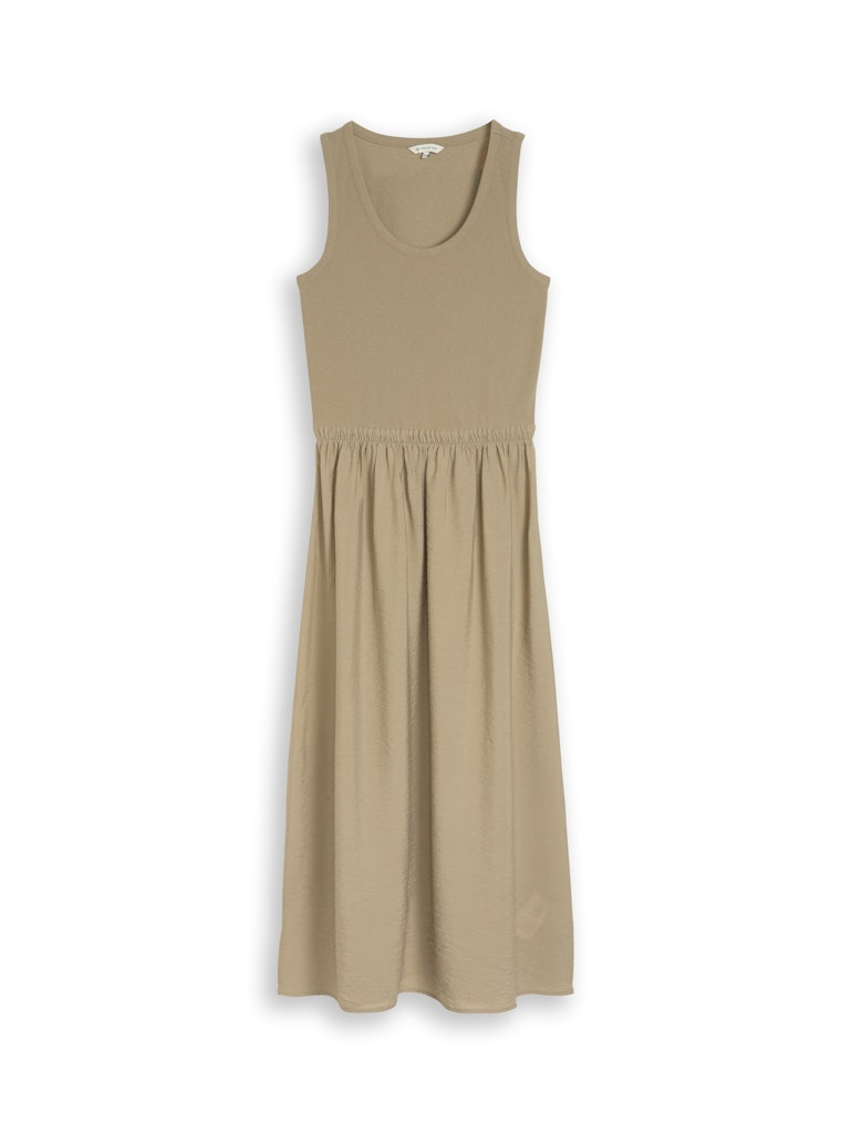 2-in-1 Midi-Kleid im Materialmix